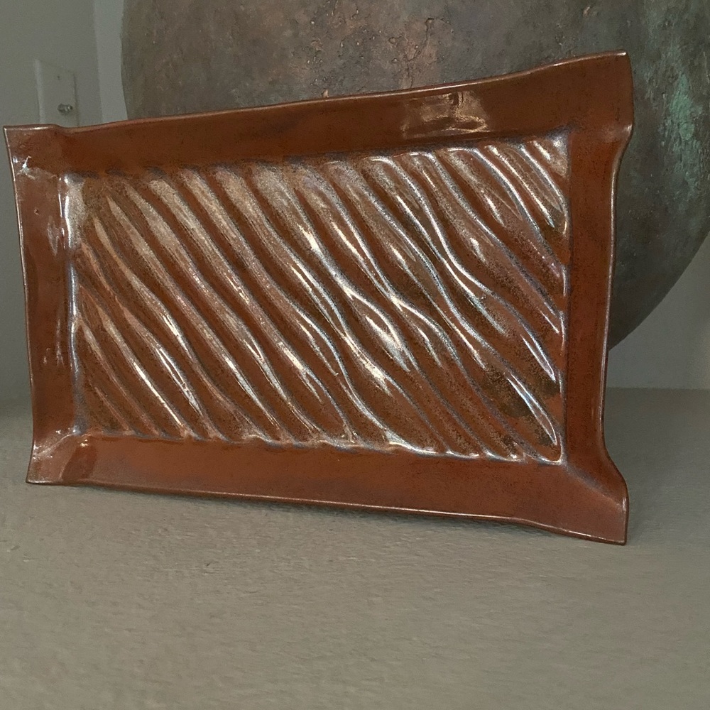 Hand Made Pottery Platter, Signed